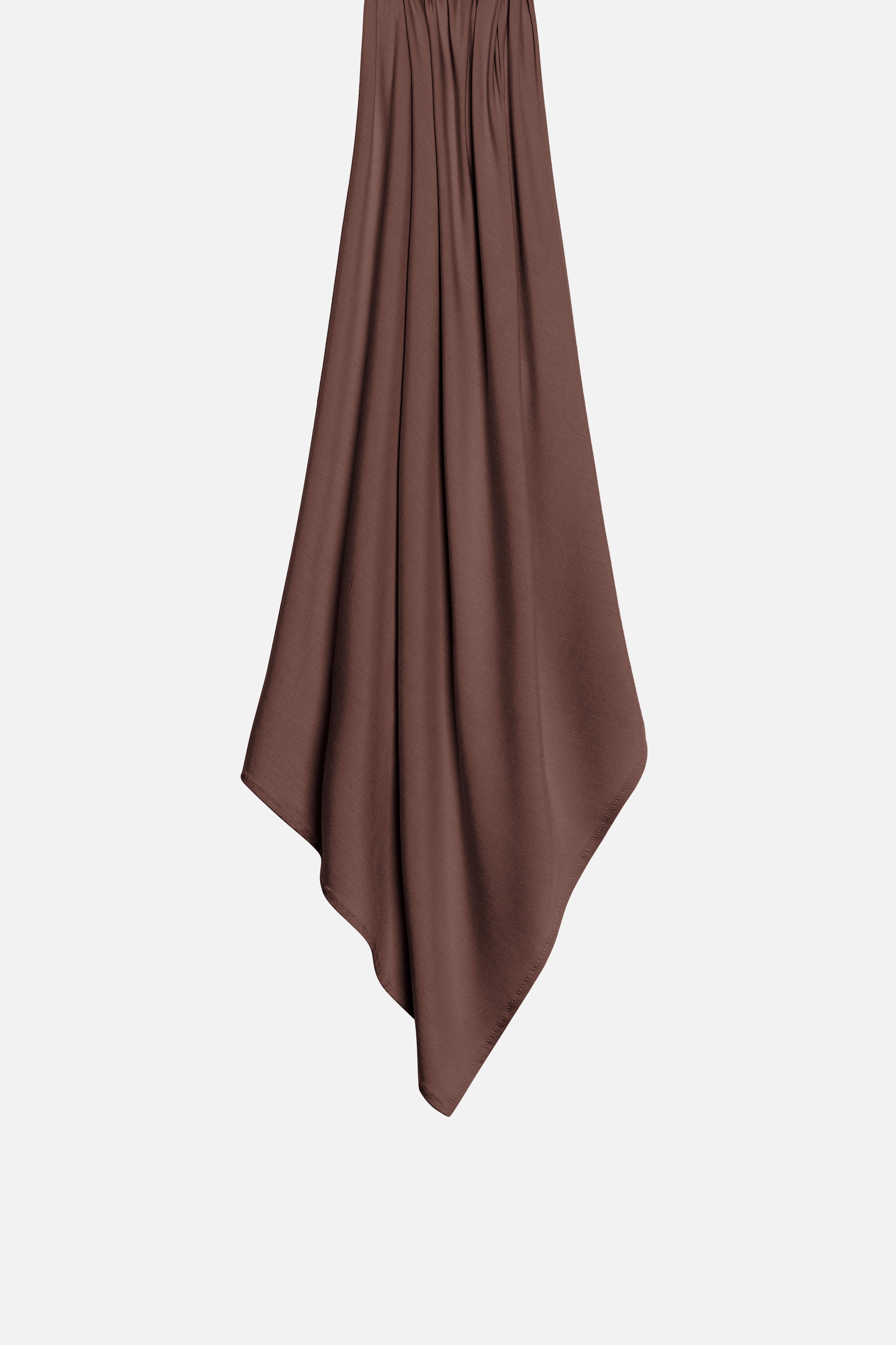 bamboe jersey hoofddoek in de kleur chocolate